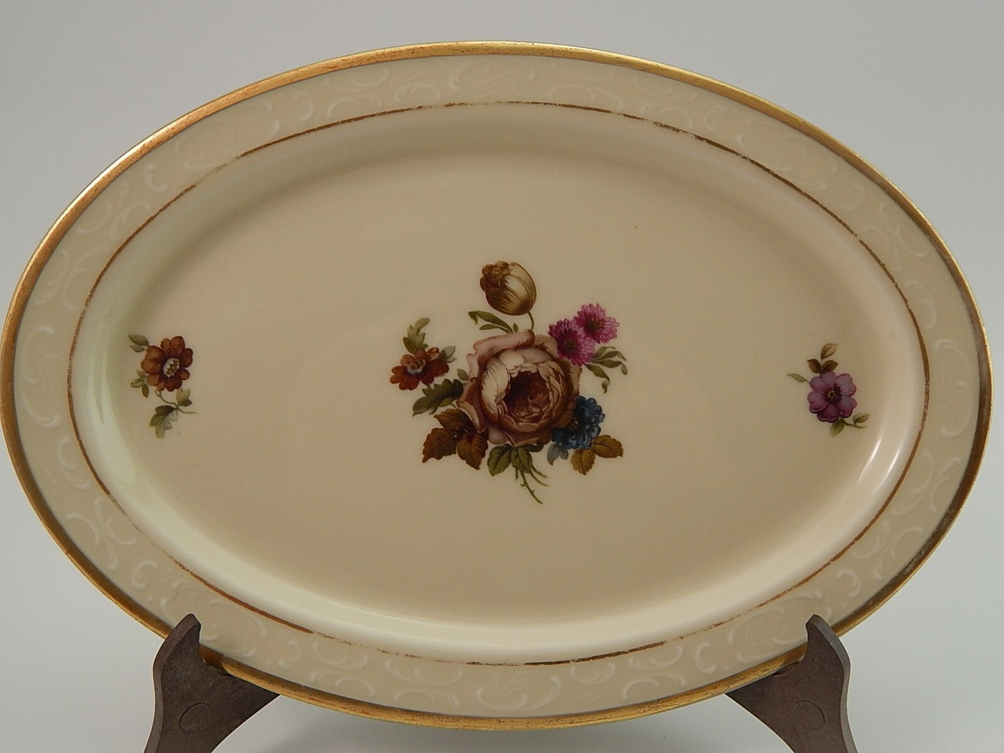 ANTICO KPM COPENHAGEN ROCAILLE VASSOIO PORCELLANA DEL 1924