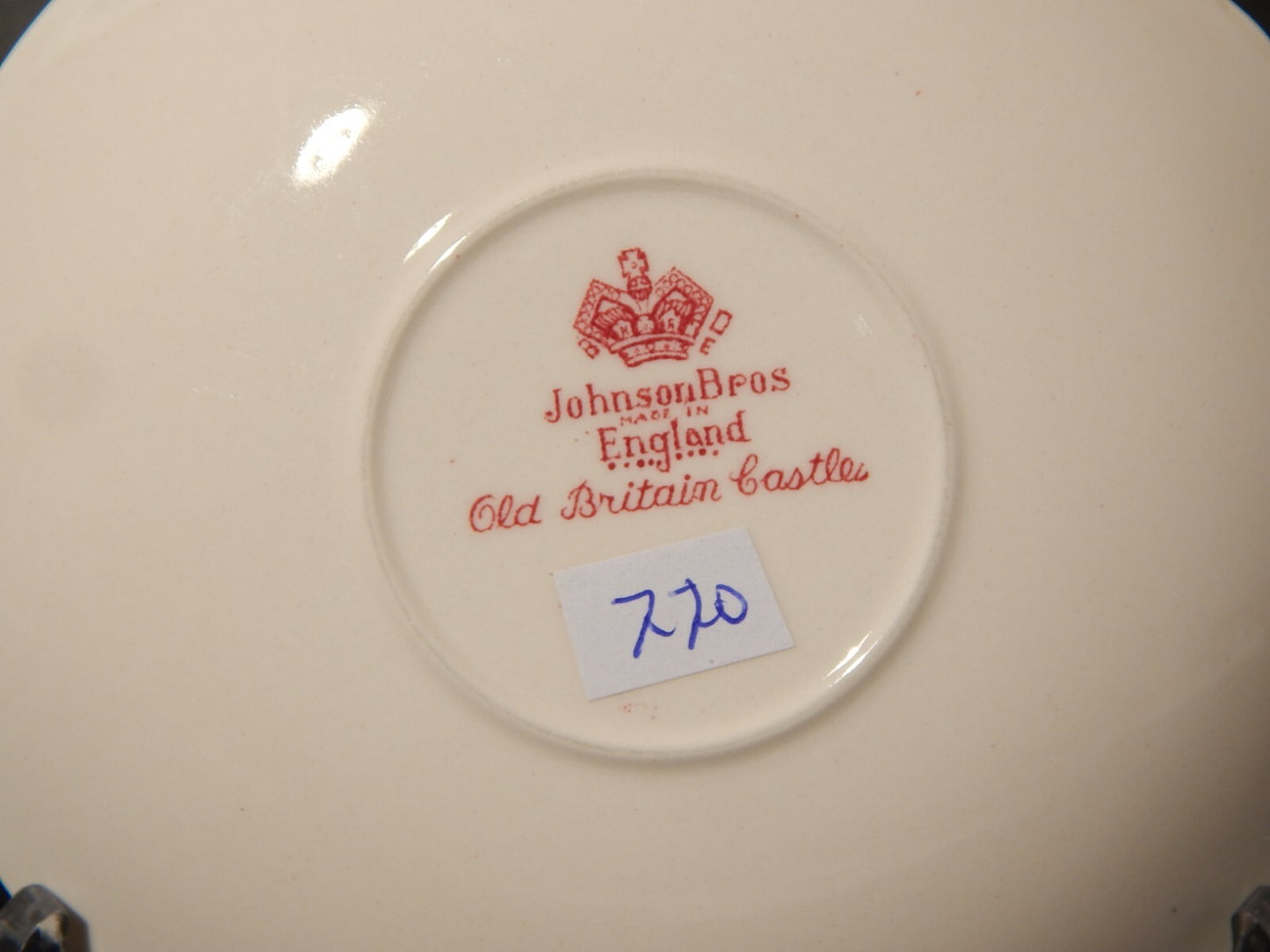 VINTAGE JOHNSON BROS OLD BRITAIN CASTLE TAZZA DA TE' SEMI PORCELLANA ROSSO