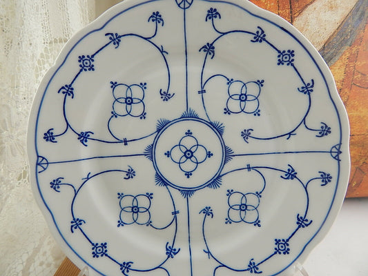 ANTICO RARO PIATTO PIANO PORCELLANA BLUE FLUTED WINTERLING BAVARIA DIFETTO #3