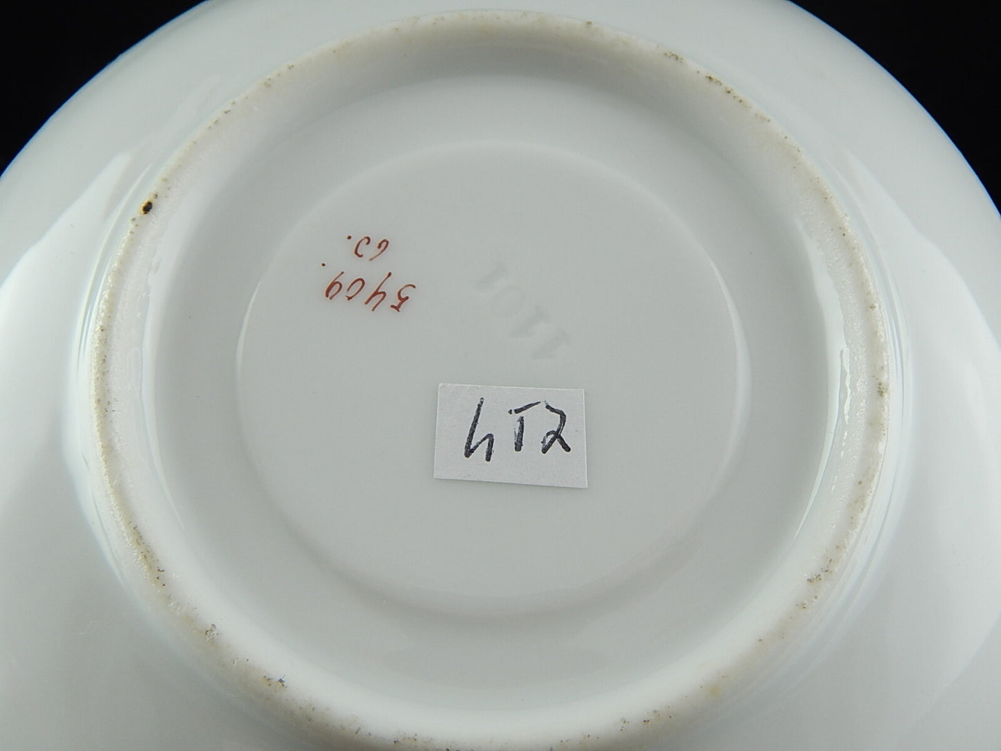 ANTICA PREZIOSA RARA TAZZINA PIATTINO PORCELLANA METÀ 800 NUMERATA DECORO MANO