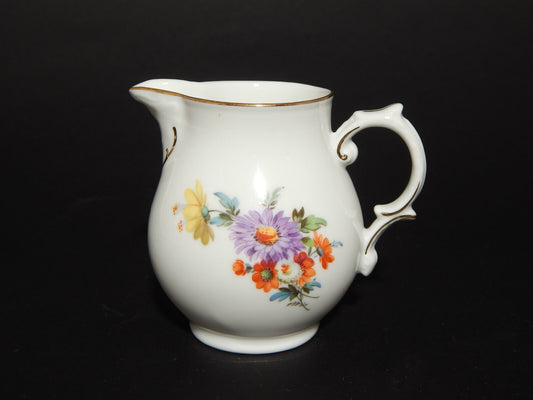 VINTAGE ELEGANTE PREZIOSA LATTIERA PORCELLANA FURSTENBERG FIORE COLORATO