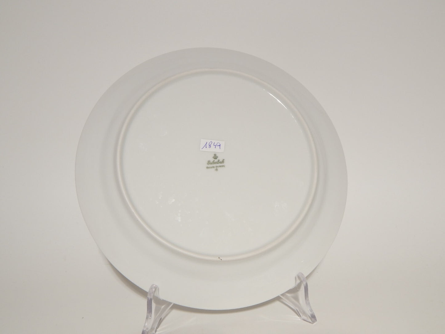 VINTAGE ELEGANTE SERVIZIO 18 PIATTI PORCELLANA BIANCA ARGENTO ESCHENBACH IMPERO