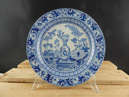 ANTICO AUTENTICO RARISSIMO PIATTO PORCELLANA WEDGWOOD DEL 1864 BLUE BAMBOO #5292