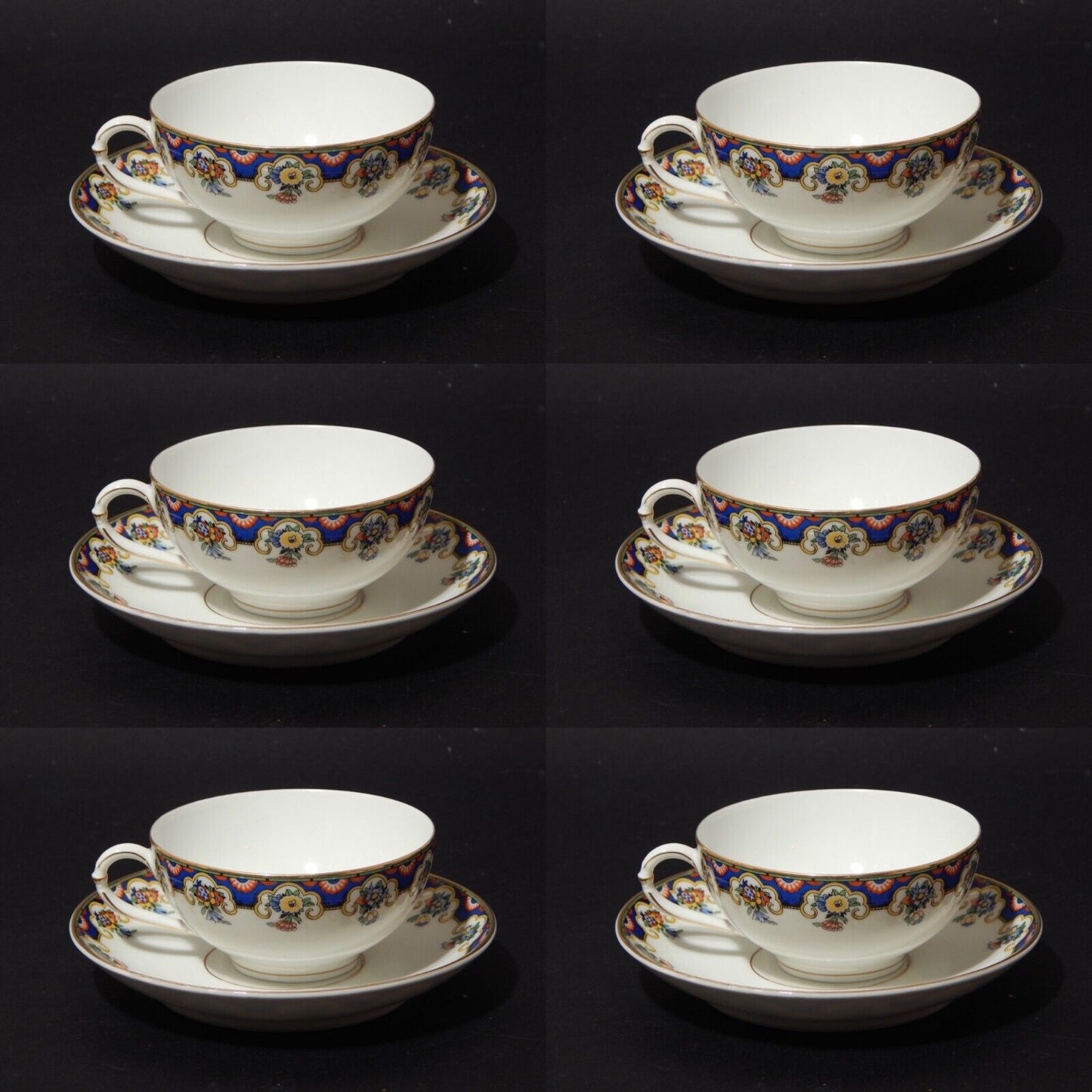 ANTICO SERVIZIO TE' PORCELLANA RICHARD GINORI CARTIGLIO PITTORIA DI DOCCIA