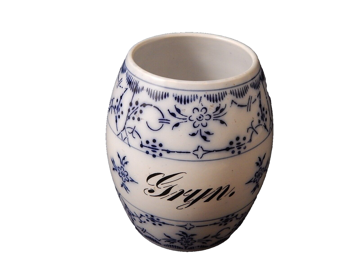 ANTICO ART DECO BARATTOLO CUCINA PORCELLANA BIANCO BLU PROBABILE VILLEROY&BOCH