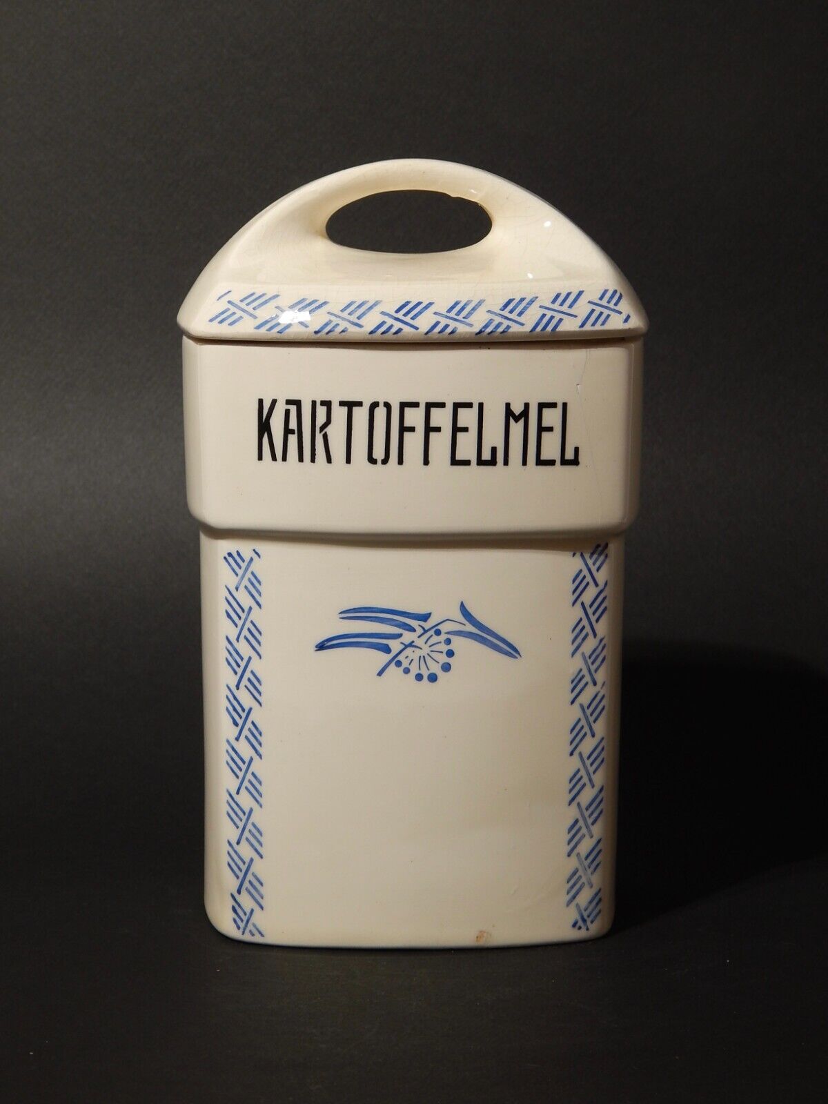 ART DECO VASO BARATTOLO CUCINA CERAMICA STAFFEL KARTOFFELMEL FECOLA PATATE