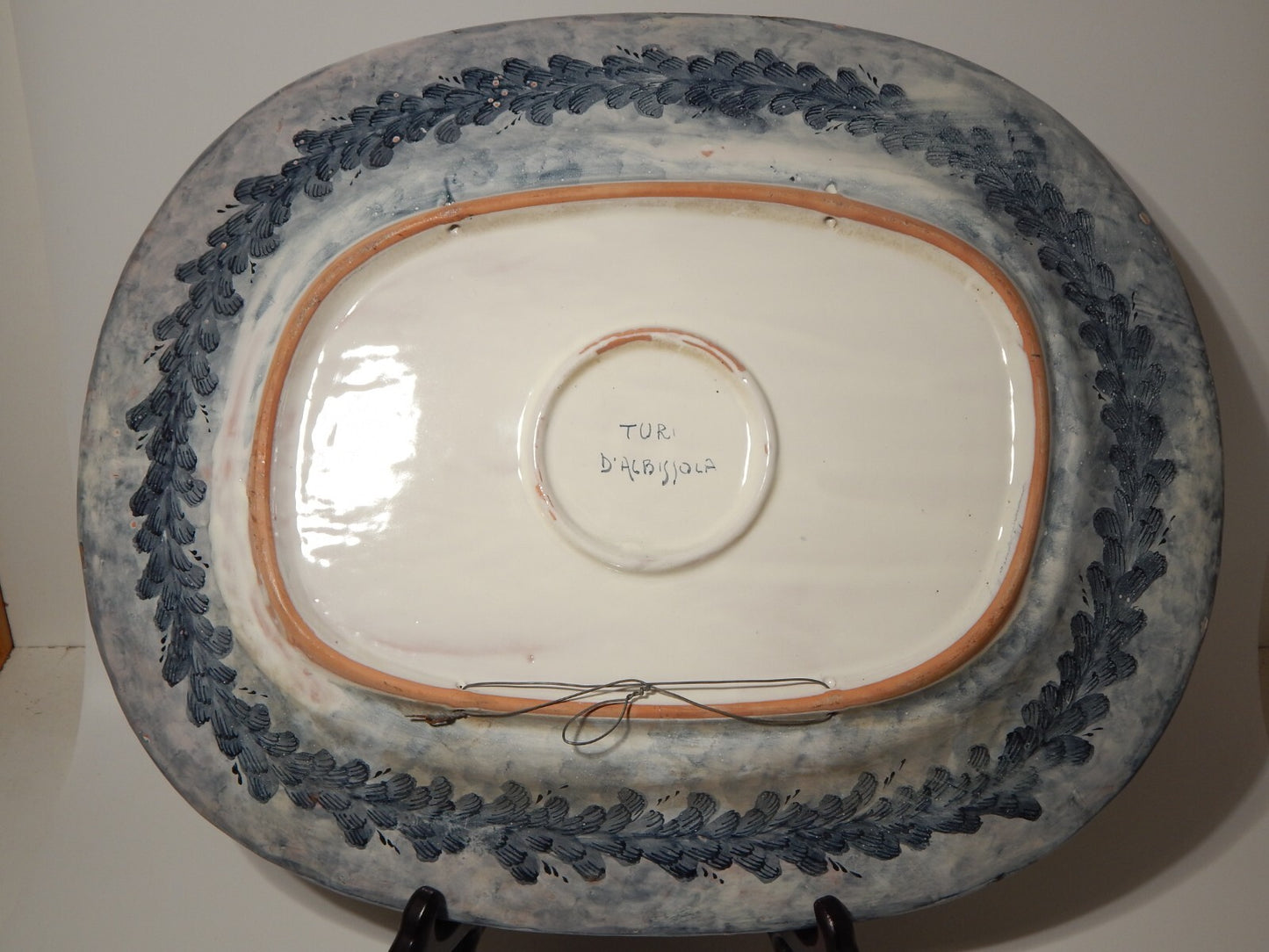 VINTAGE CENTROTAVOLA GRANDE VASSOIO CERAMICA TURI DI ALBISSOLA FATTO MANO