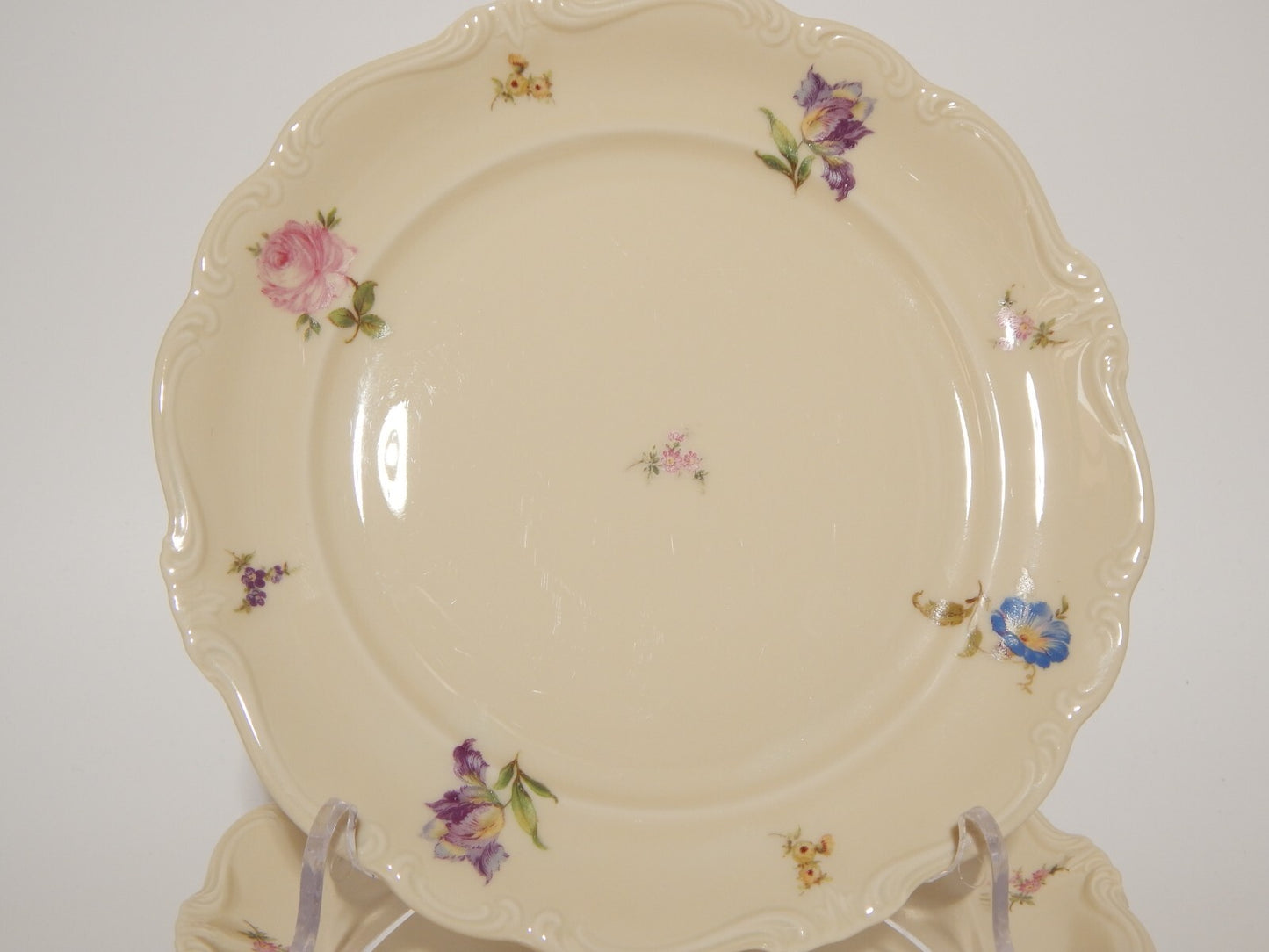 PREZIOSO ANTICO SERVIZIO 6 PIATTI DESSERT PORCELLANA ROSENTHAL POMPADOUR