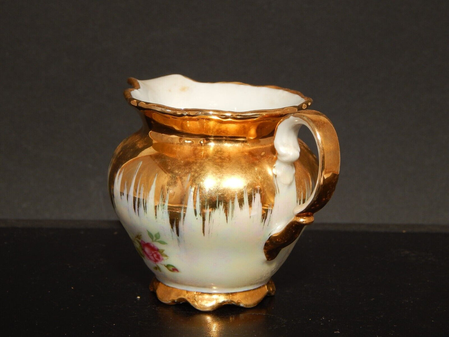 ANTICA ELEGANTE LATTIERA BRICCO PORCELLANA SELTMANN WEIDEN BAVARIA THERESIA ORO