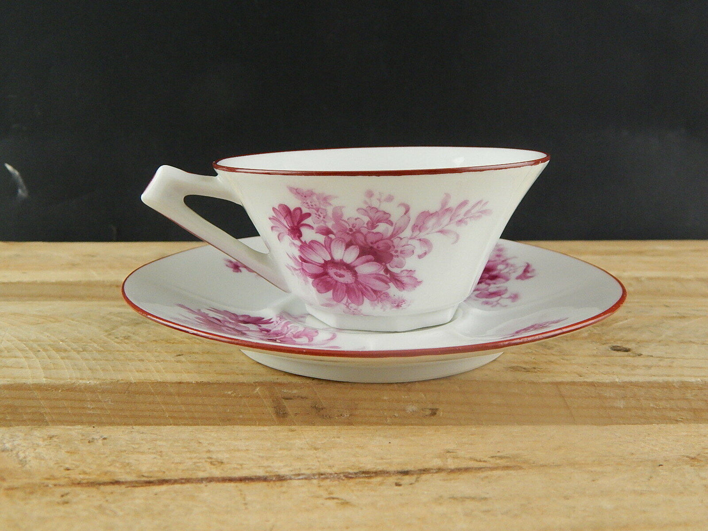 ANTICA TAZZA TÈ PORCELLANA ART DECO LIMOGES ELTE’ UNIQUE TEXERAUD 1923 DIFETTO#