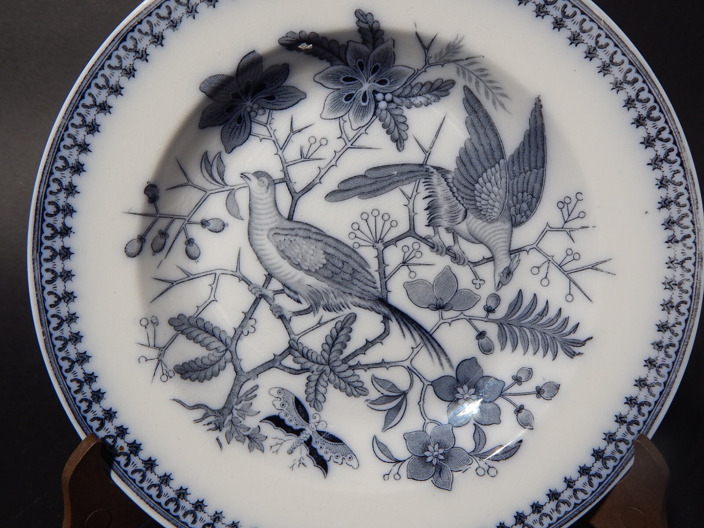 ANTICO ART NOUVEAU PIATTO PORCELLANA VILLEROY&BOCH METTLACH DECORO FASAN