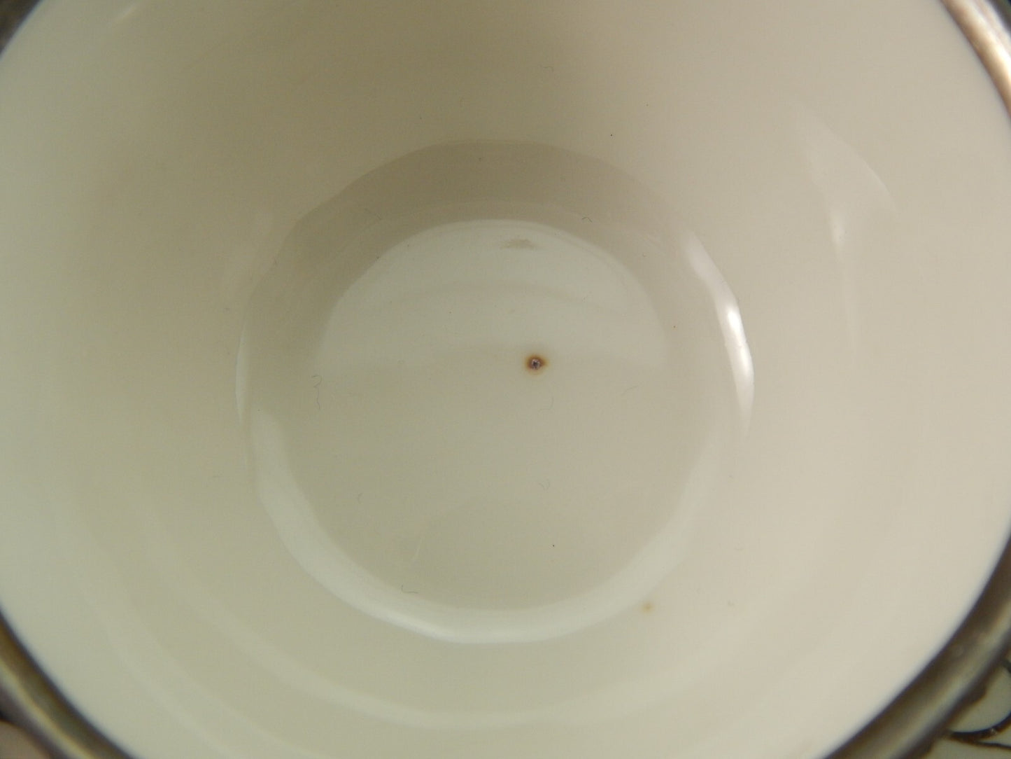 ANTICA TAZZINA CAFFE' PORCELLANA VERBANO LAVENO ART DECO DECORO ARGENTO