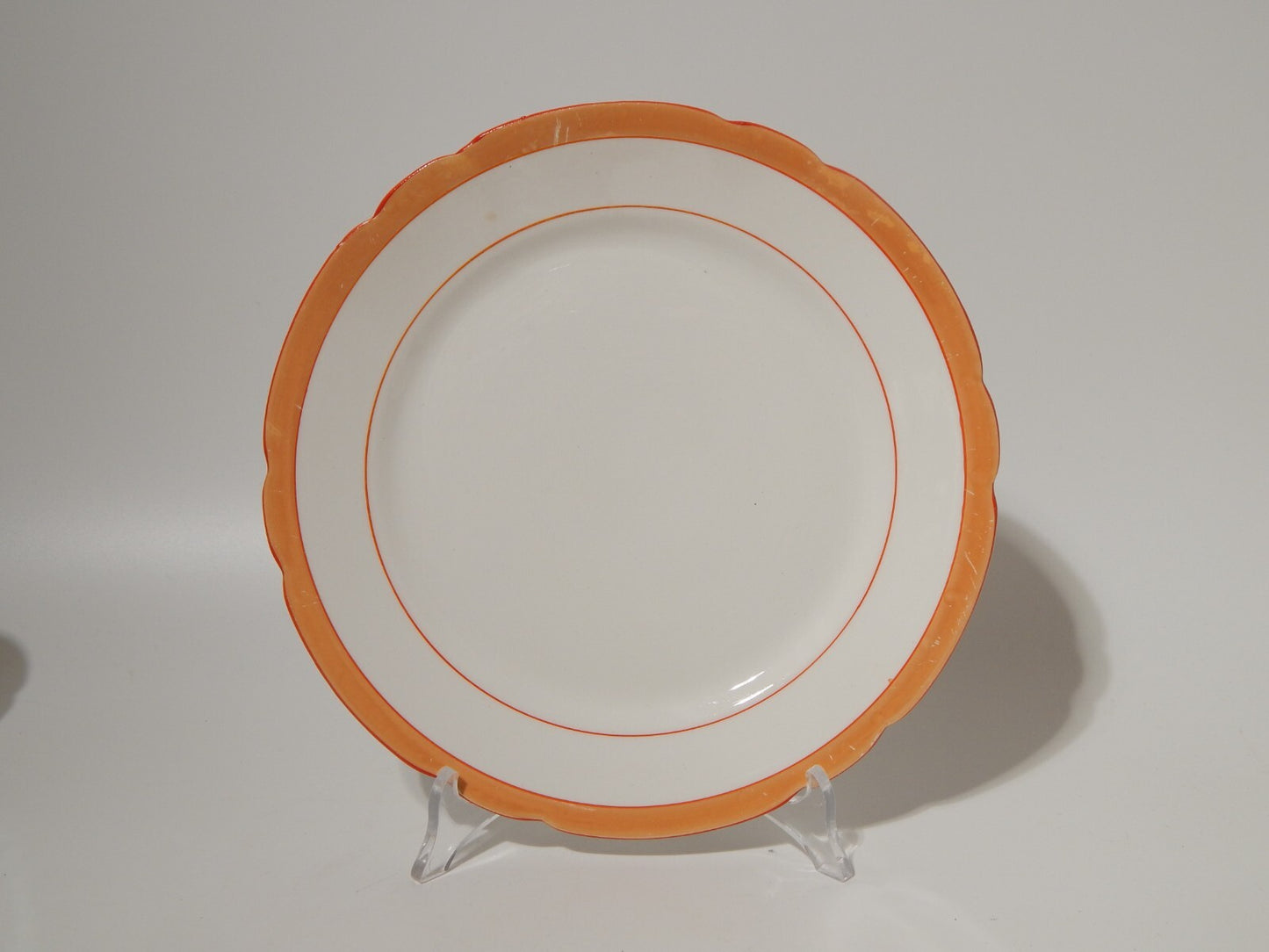 ANTICO ART DECO SERVIZIO TAVOLA 18 PIATTI CERAMICA REVELLI LAVENO FASCIA ARANCIO