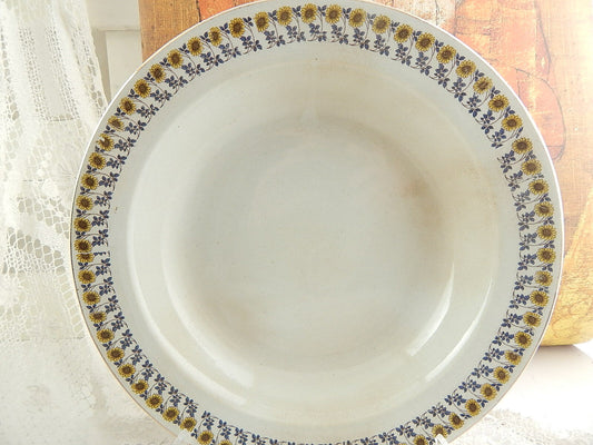 ANTICO ART NOUVEAU VASSOIO PIATTO PORTATA CERAMICA ITALIANA LAVENO GIRASOLI