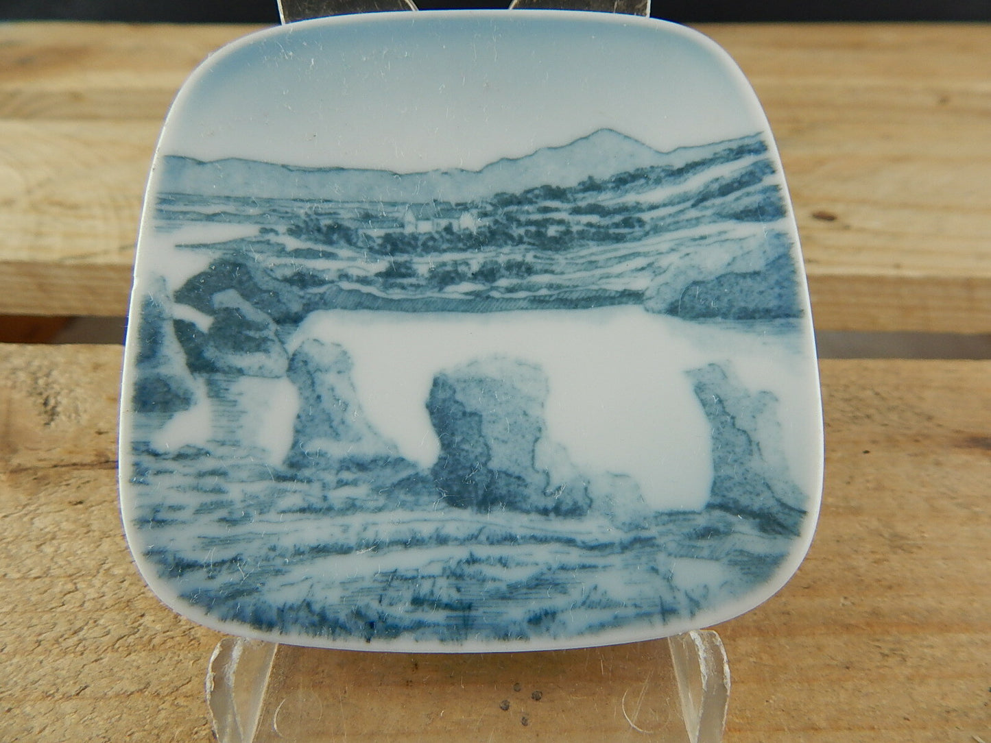 ROYAL COPENHAGEN BING&GRONDAHL PLAQUETTE PIATTO PORCELLANA LAKE MYVATN ICELAND