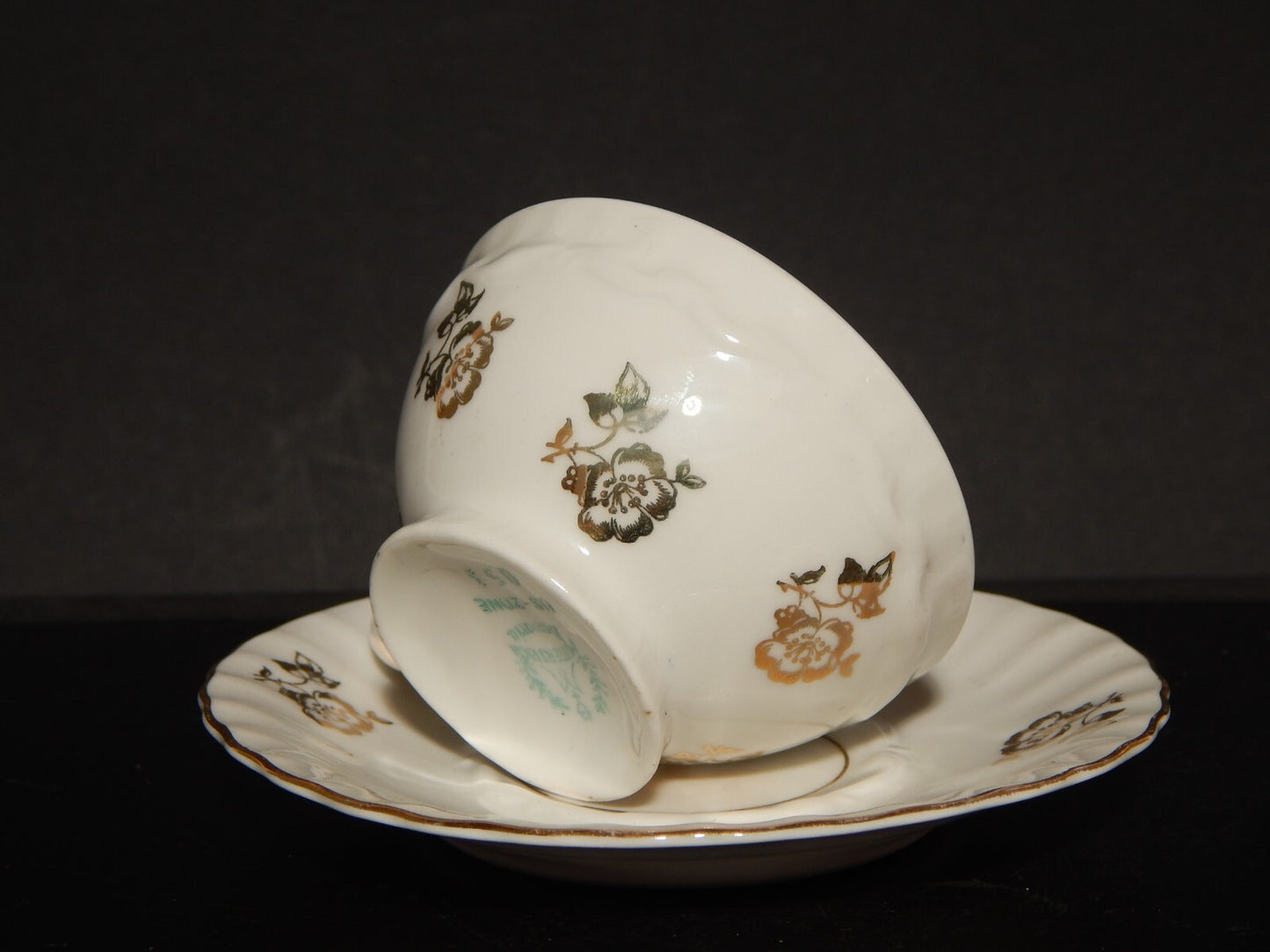 ANTICA ROCAILLE TAZZINA CAFFÈ PORCELLANA MITTERTEICH META' 900 U.S. ZONE GERMANY