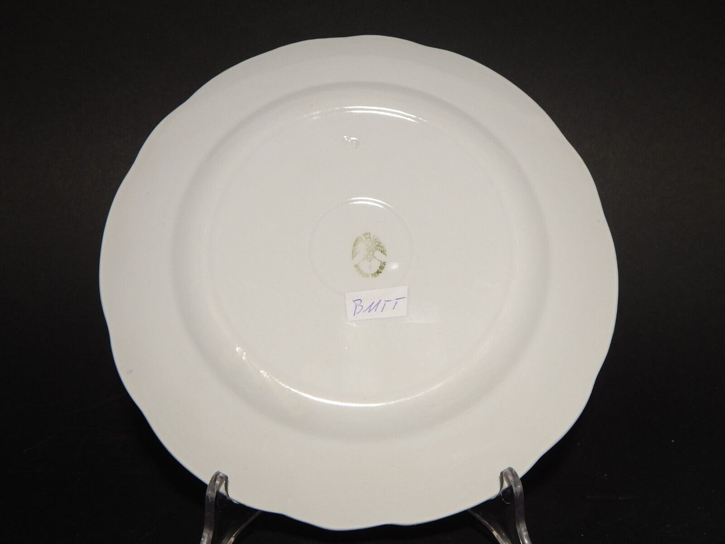 ANTICO SERVIZIO 12 PIATTI CERAMICA BIANCA DECORO IN ORO CERAMICHE PIEMONTESI