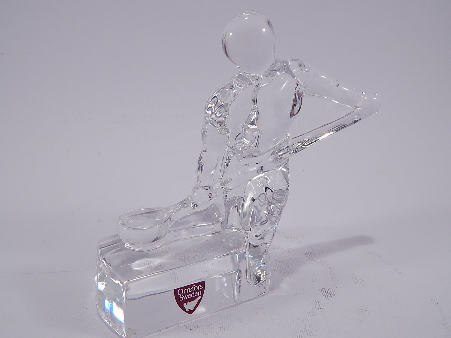 STATUINA CRISTALLO ORREFORS ART CRYSTAL GLASS SERIE "I MESTIERI DELL'UOMO"