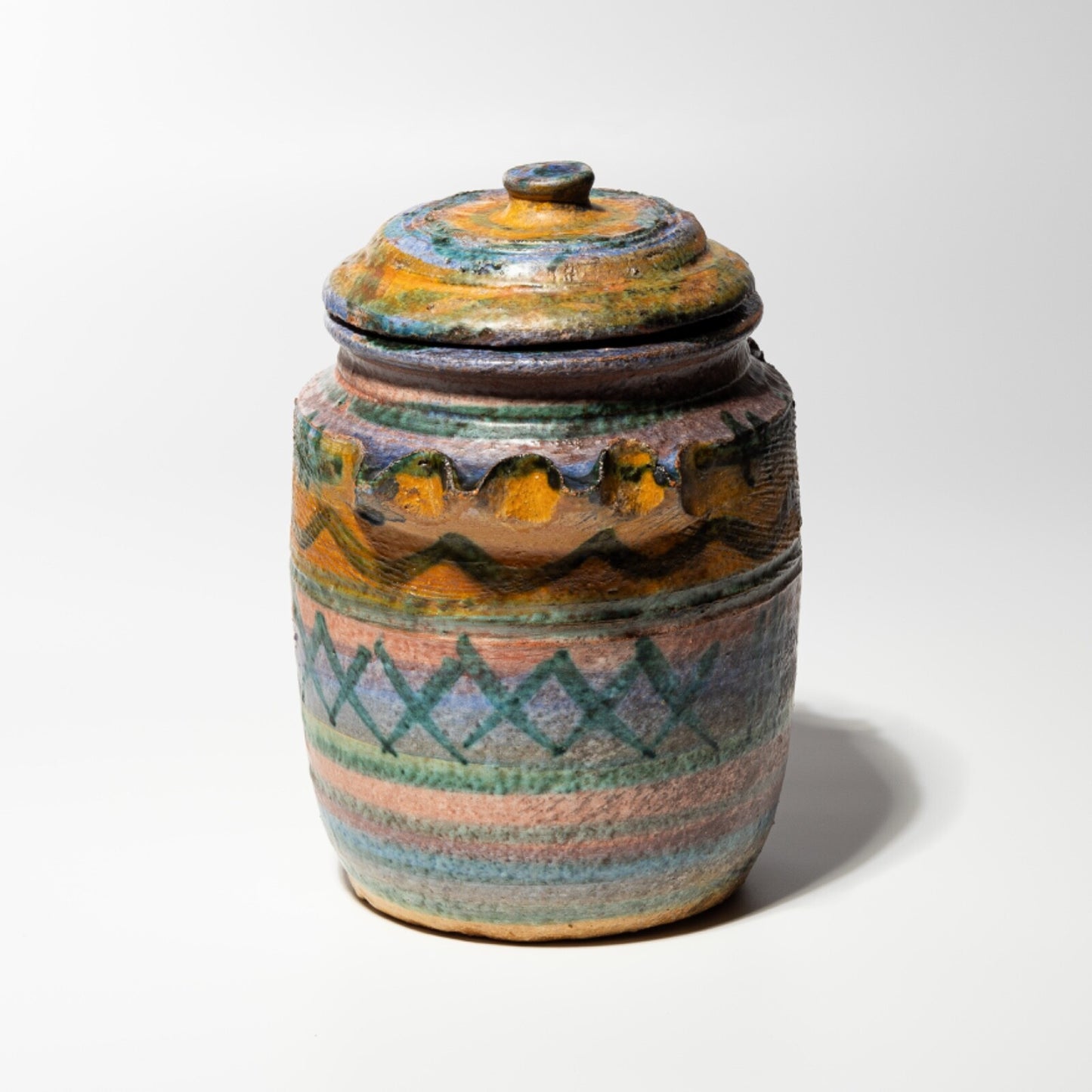 VASO URNA ALBARELLO TERRACOTTA CERAMICA CASTELLAMONTE ITALY PEZZO UNICO A MANO