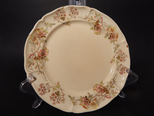 ANTICO RARO PIATTO CERAMICA VILLEROY&BOCH METTLACH DI FINE 1800 CM 23 DIFETTO