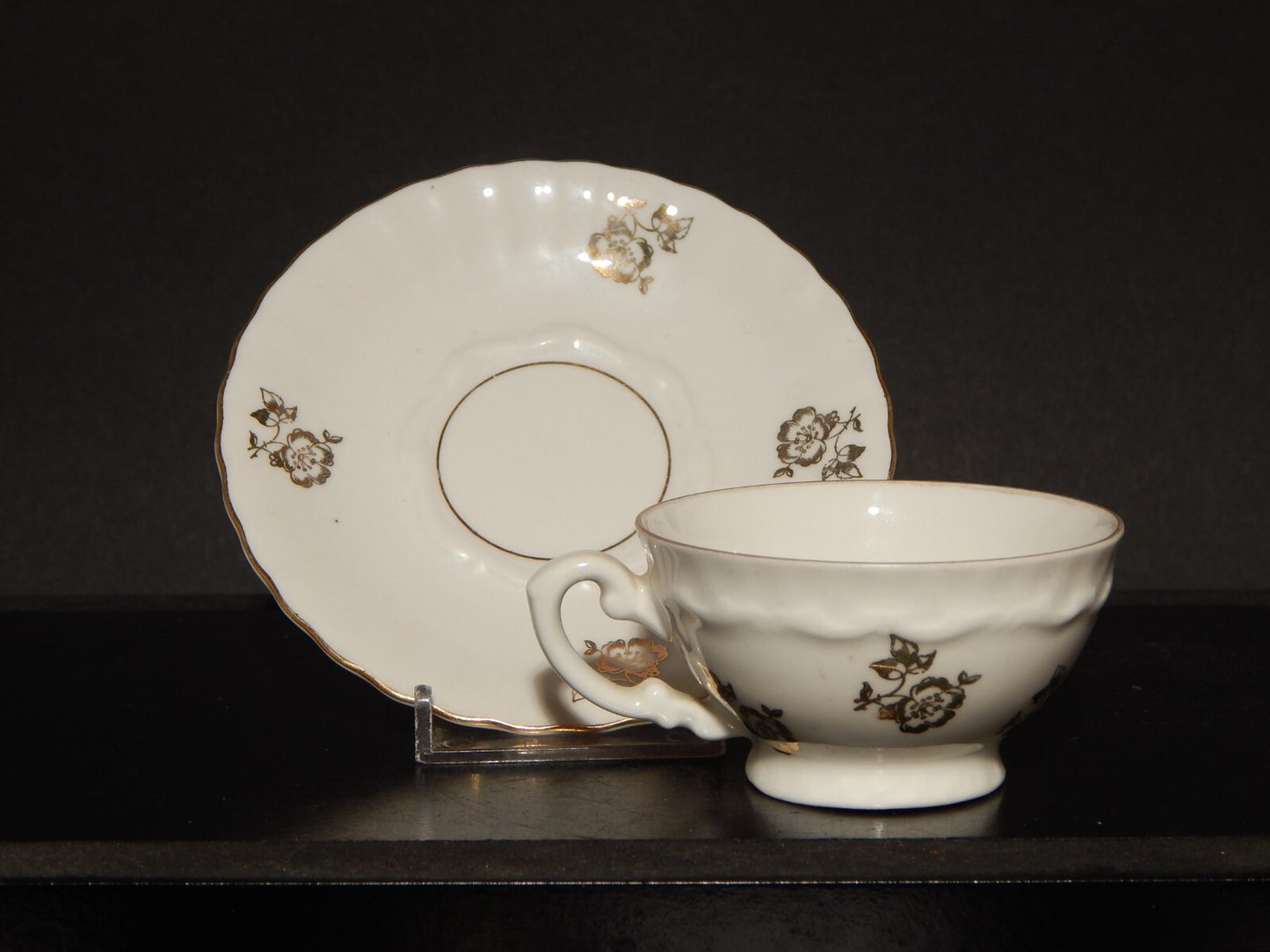 ANTICA ROCAILLE TAZZINA CAFFÈ PORCELLANA MITTERTEICH META' 900 U.S. ZONE GERMANY