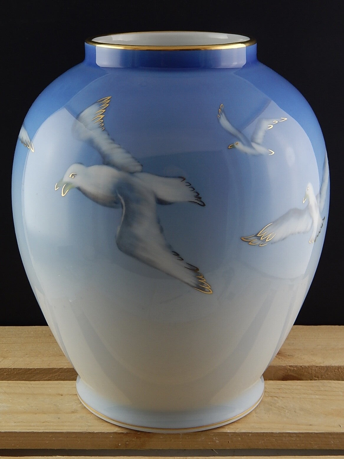 ROYAL COPENHAGEN IMPORTANTE RARO GRANDE VASO PORCELLANA GABBIANI SEAGULL