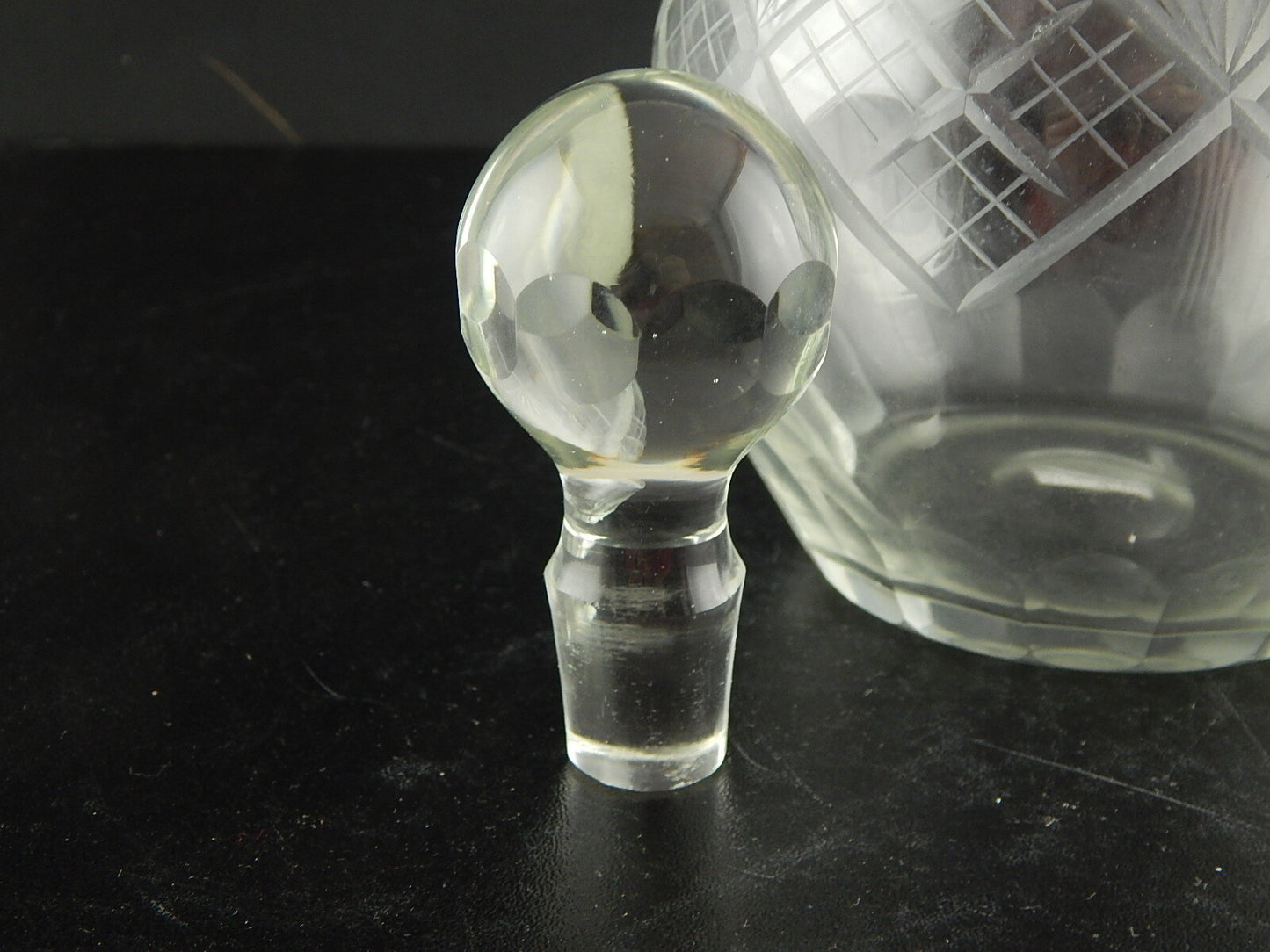 ANTICA RARA BOTTIGLIA TAVOLA ART DECO CRISTALLO MOLATO INCISO BOEMIA