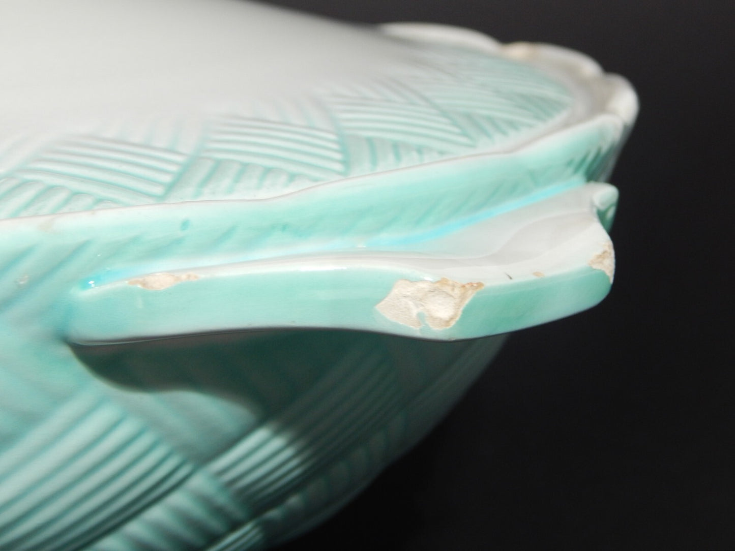 ART DECO CENTROTAVOLA ZUPPIERA BISCOTTIERA CERAMICA GALVANI PORDENONE ANNI '30 ]