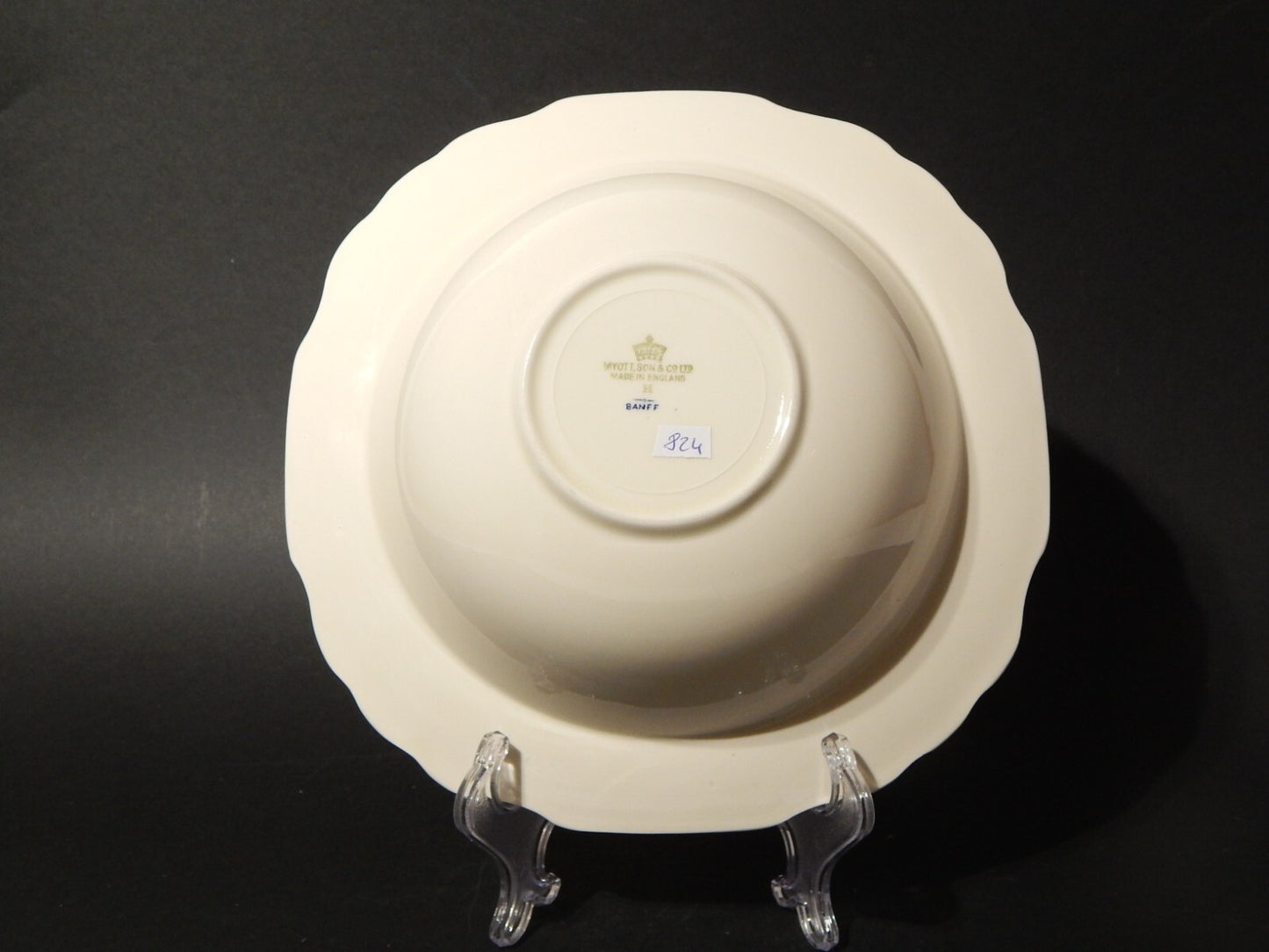 ANTICA FRUTTIERA CERAMICA MYOTT SON STAFFORDSHIRE ENGLAND BANFF BIANCO BLU