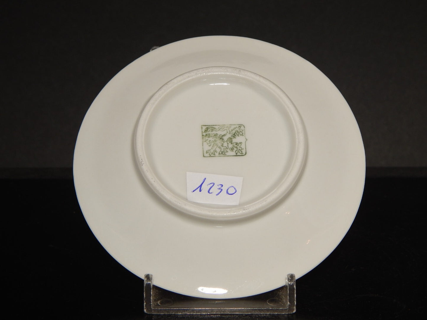 ANTICO IMPERO SERVIZIO CAFFÈ PORCELLANA BIANCA GHIRLANDE PICCOLE FOGLIE VERDI