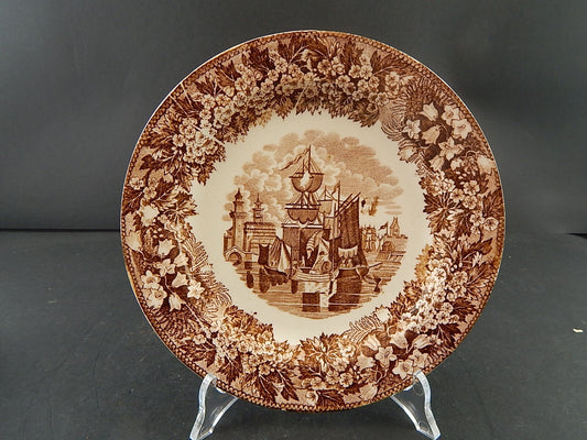 ANTICO PIATTO SEMI PORCELLANA RICHARD MILANO DECORO FERRARA META' 800 #A26