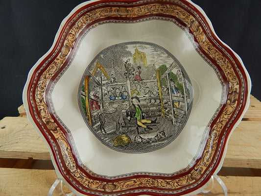 VINTAGE CENTROTAVOLA PIATTO CERAMICA WEDGWOOD ADAMS MR PICKWICK IN THE POUND