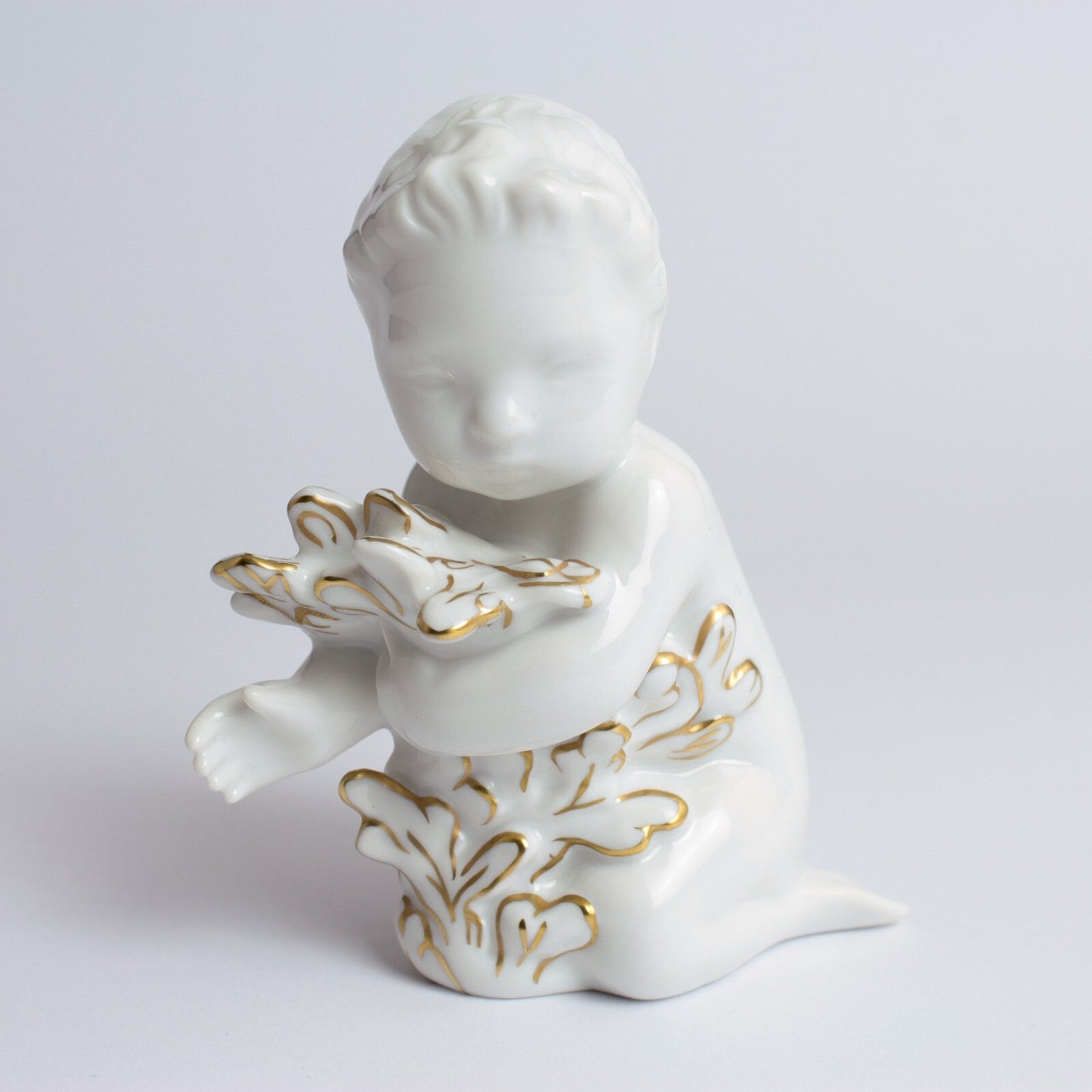 STATUINA PORCELLANA ROYAL COPENHAGEN BING&GRONDAHL "Ragazzo del Mare" CON ORO