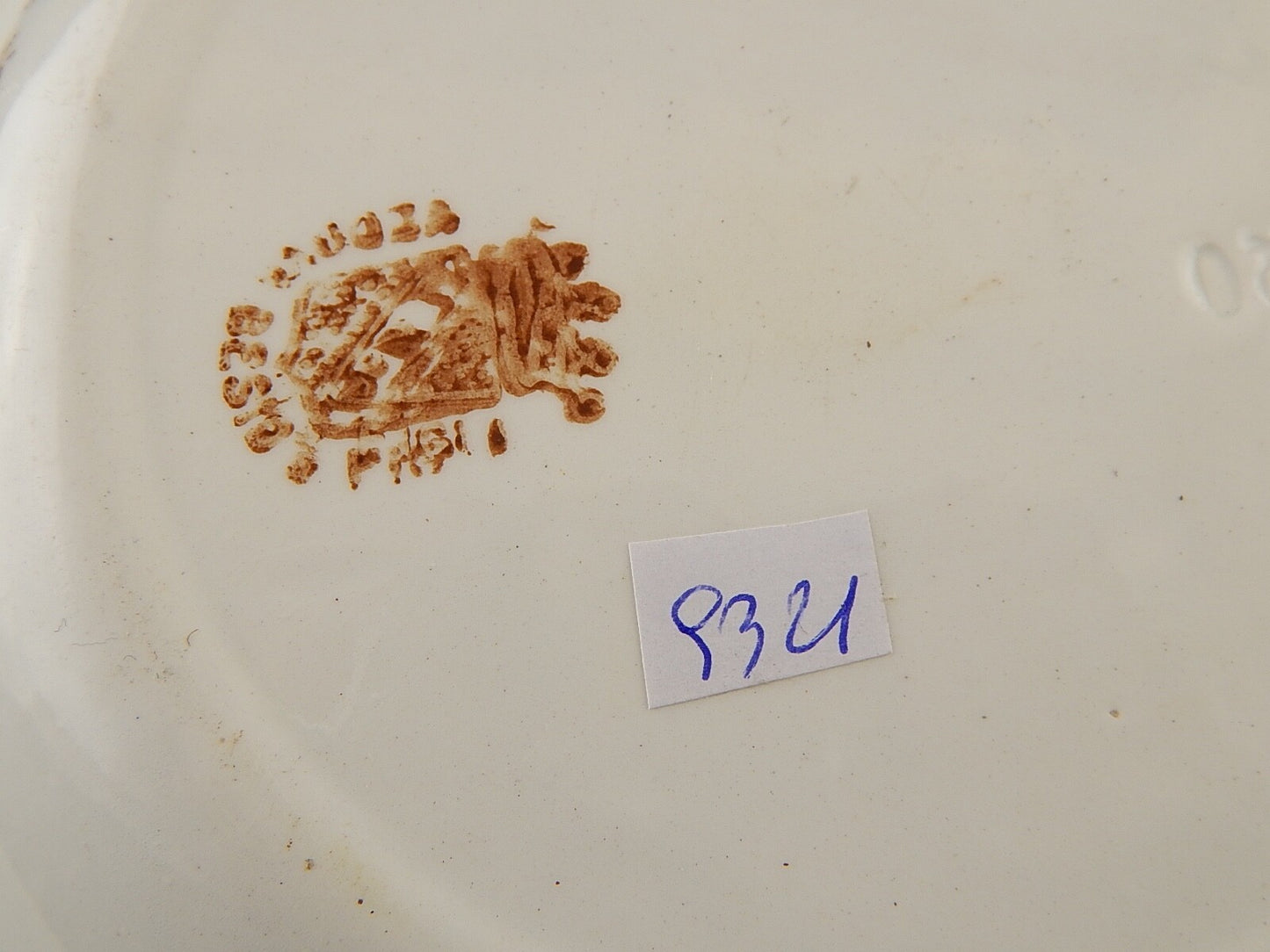 ARTE POVERA ANTICO PIATTO CERAMICA VEDOVA BESIO & FIGLI MONDOVI' DECORATO MANO ¶