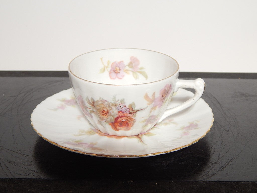 ANTICO SERVIZIO CAFFÈ PORCELLANA BIANCA DECORO FLOREALE BAVARIA SELTMANN WEIDEN