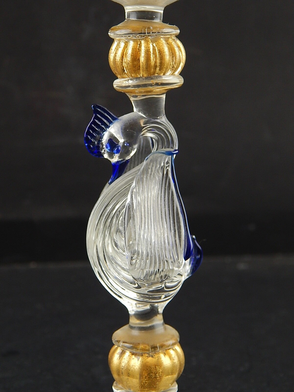 TIPETTO CALICE MURANO VETRO SOFFIATO RIGATO CIGNO FIRMATO CORTELLA & BALLARIN #