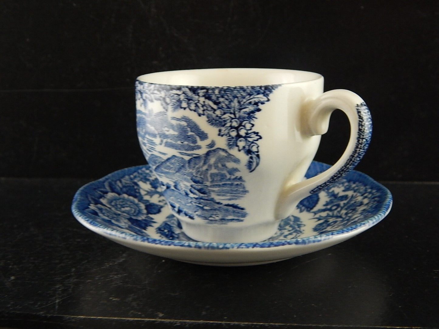 ANTICA RARA TAZZINA CAFFE' SEMI PORCELLANA ENOCH WEDGWOOD COLLEZIONE WOODLAND
