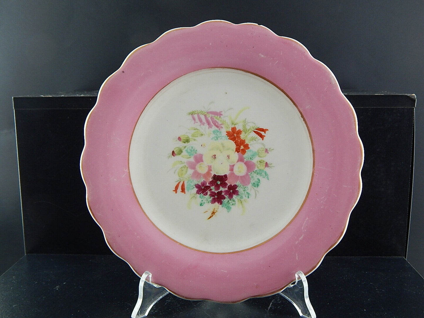 ANTICO PREZIOSO RARO PIATTO PORCELLANA EPOCA LUIGI FILIPPO VECCHIO PARIGI #528