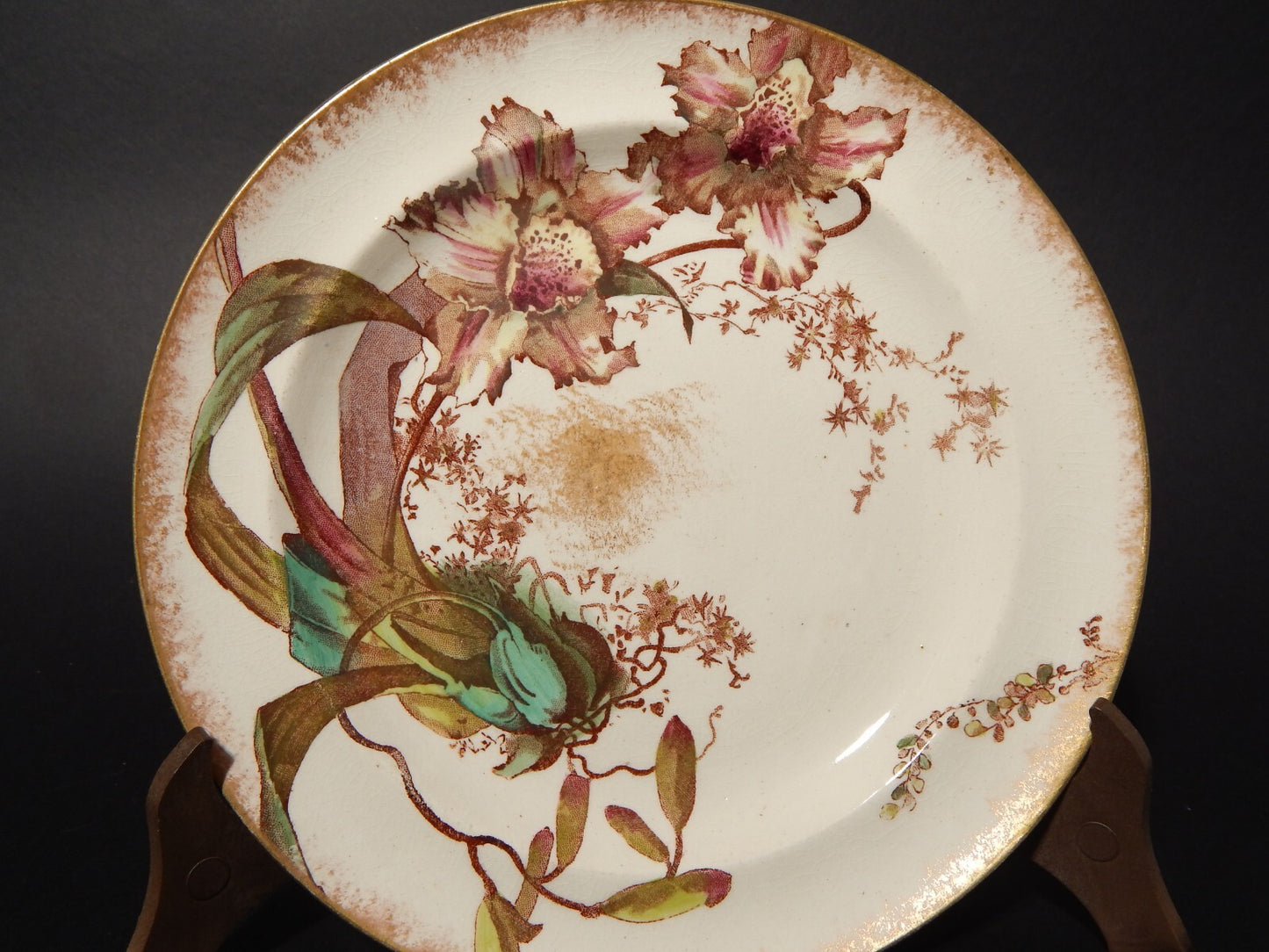 ANTICO ART NOUVEAU PIATTO CERAMICA ALEXANDRIA HOLLINSHEAD&KIRKHAM TUNSTALL X284