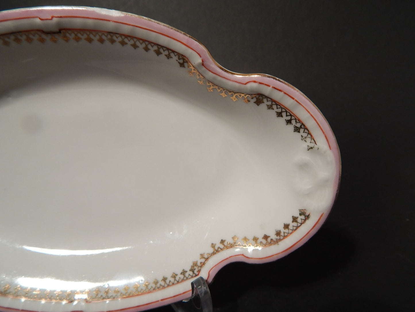 ANTICA RAVIERA VASSOIO PORCELLANA GINORI LIBERTY DECORO ROSA E ORO DIFETTO