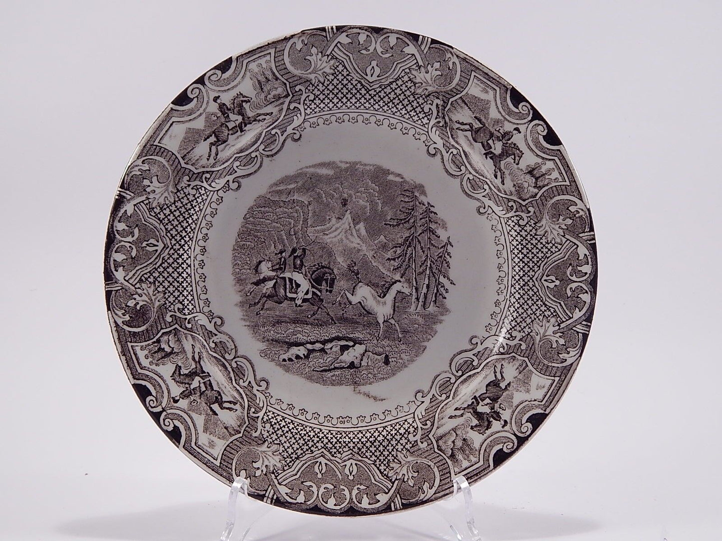 ANTICO PIATTO CERAMICA MUSSO VEDOVA BESIO MONDOVI' META'800 OLD FAIENCE PLATE