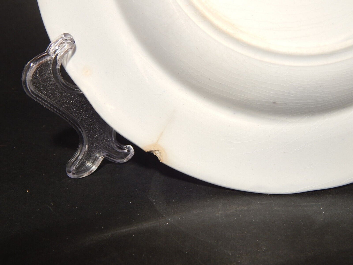 ANTICO PIATTO FONDO CERAMICA JARDINIERE VILLEROY & BOCH FINE '800 difetto 1139