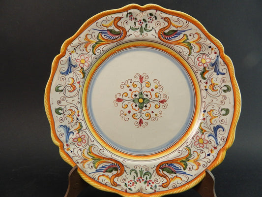 ANTICO PIATTO CERAMICA MAIOLICHE DERUTA PERUGIA PRIMO 900 DECORO RINASCIMENTALE