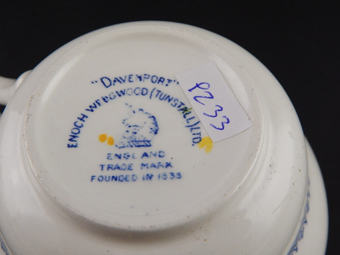 ANTICA PORCELLANA ENOCH WEDGWOOD TUNSTALL SCODELLA TAZZA COLAZIONE "DAVENPORT"