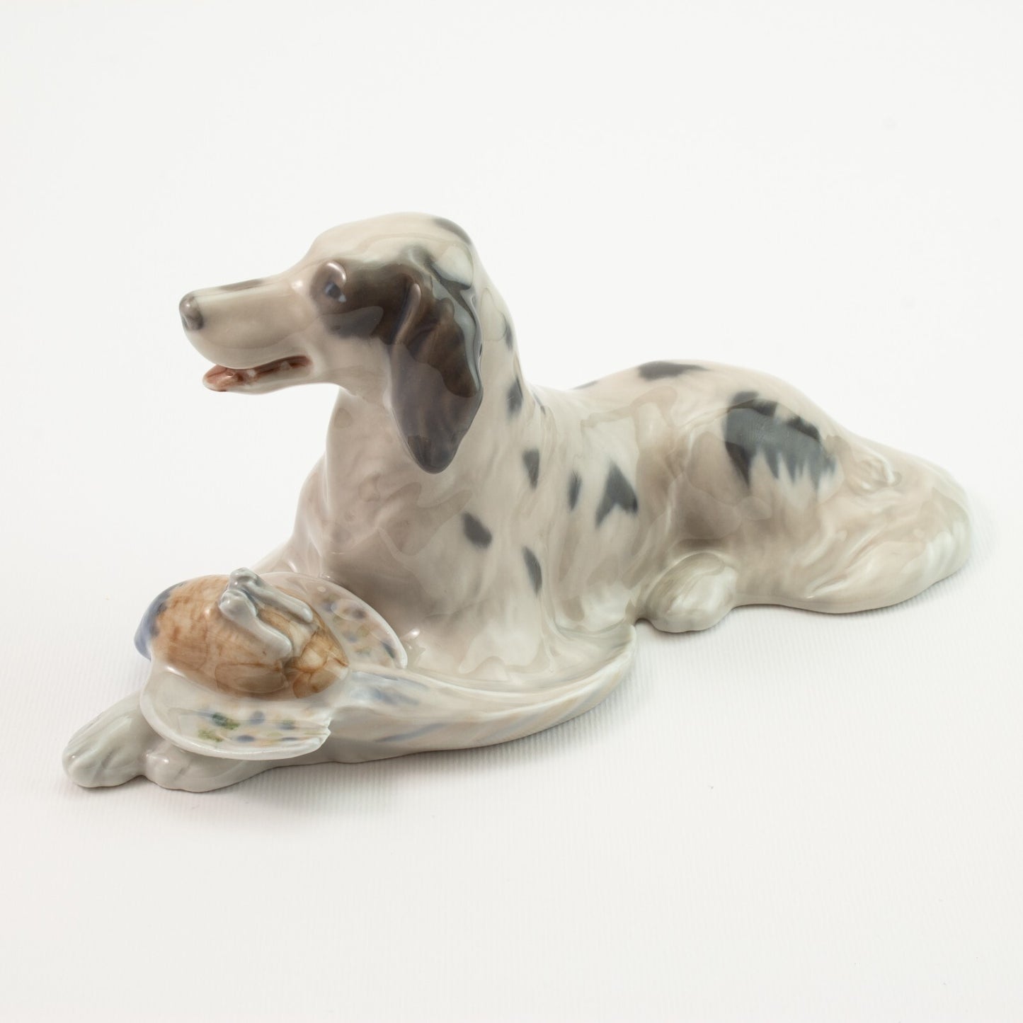 STATUINA PORCELLANA ROYAL COPENHAGEN "Setter con Fagiano" 1533 ORIGINALE 8x17x7