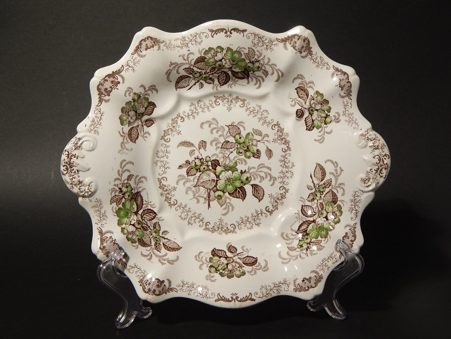 ANTICA 1850 FRUTTIERA CENTROTAVOLA SEMI PORCELLANA RIDGWAY &C. APPLE BLOSSOM