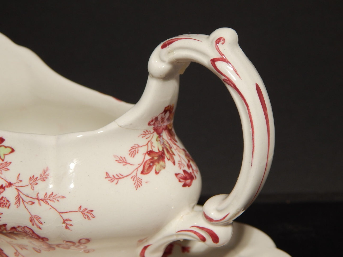 ANTICA SALSIERA BOOTHS DECORO WASHINGTON SEMI-PORCELLANA INGLESE DIFETTI