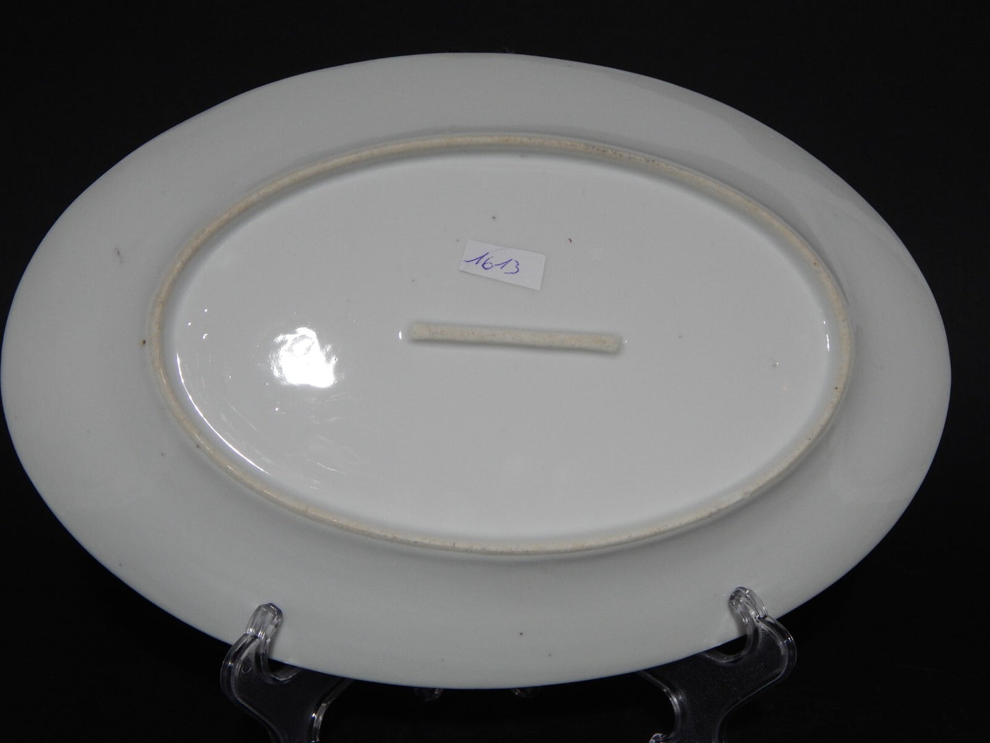 ANTICO VASSOIO PIATTO OVALE IMPERO PORCELLANA GINORI DOCCIA XIX SECOLO 33 x 23