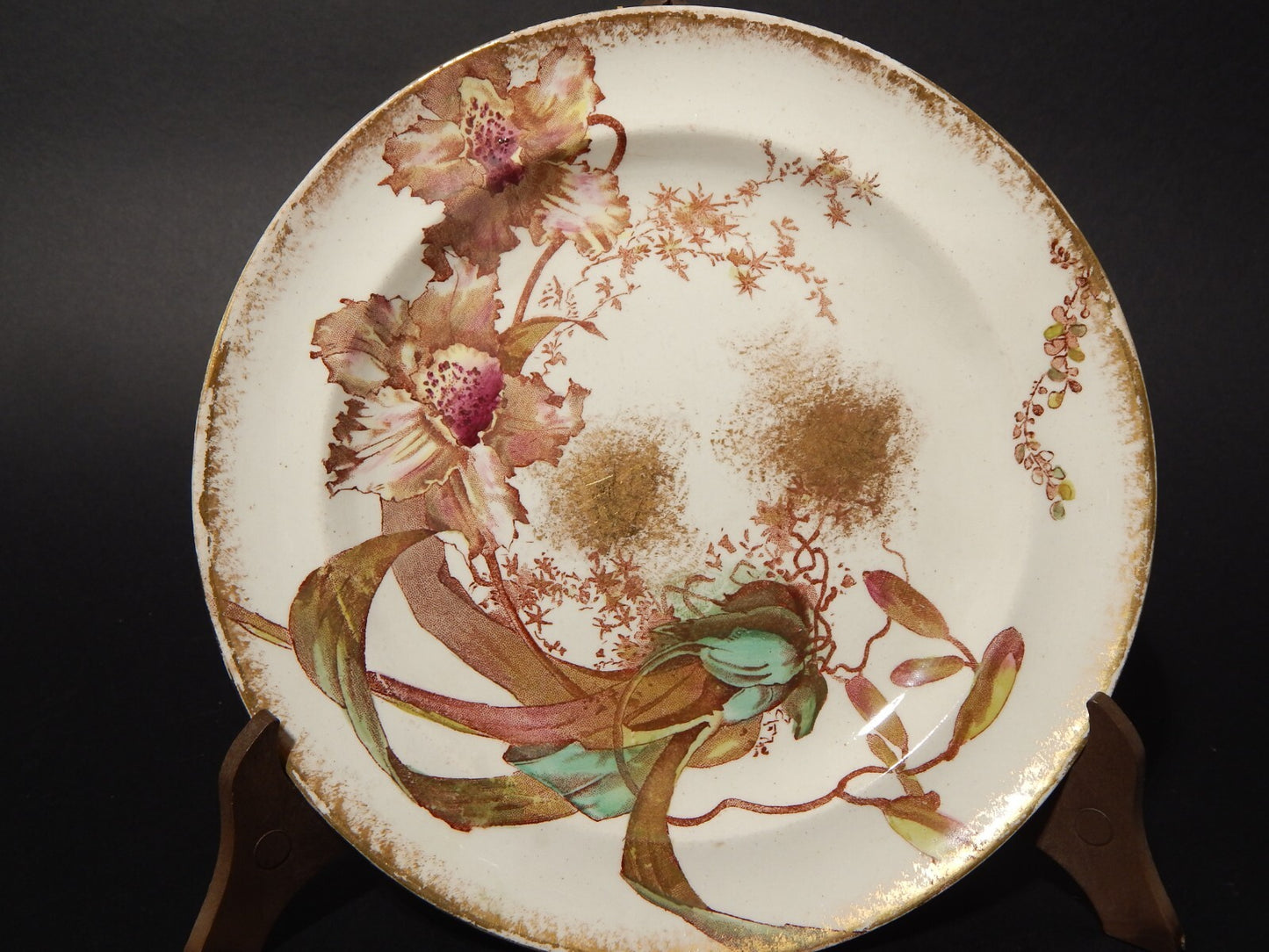 ANTICO ART NOUVEAU PIATTO CERAMICA ALEXANDRIA HOLLINSHEAD&KIRKHAM TUNSTALL X286