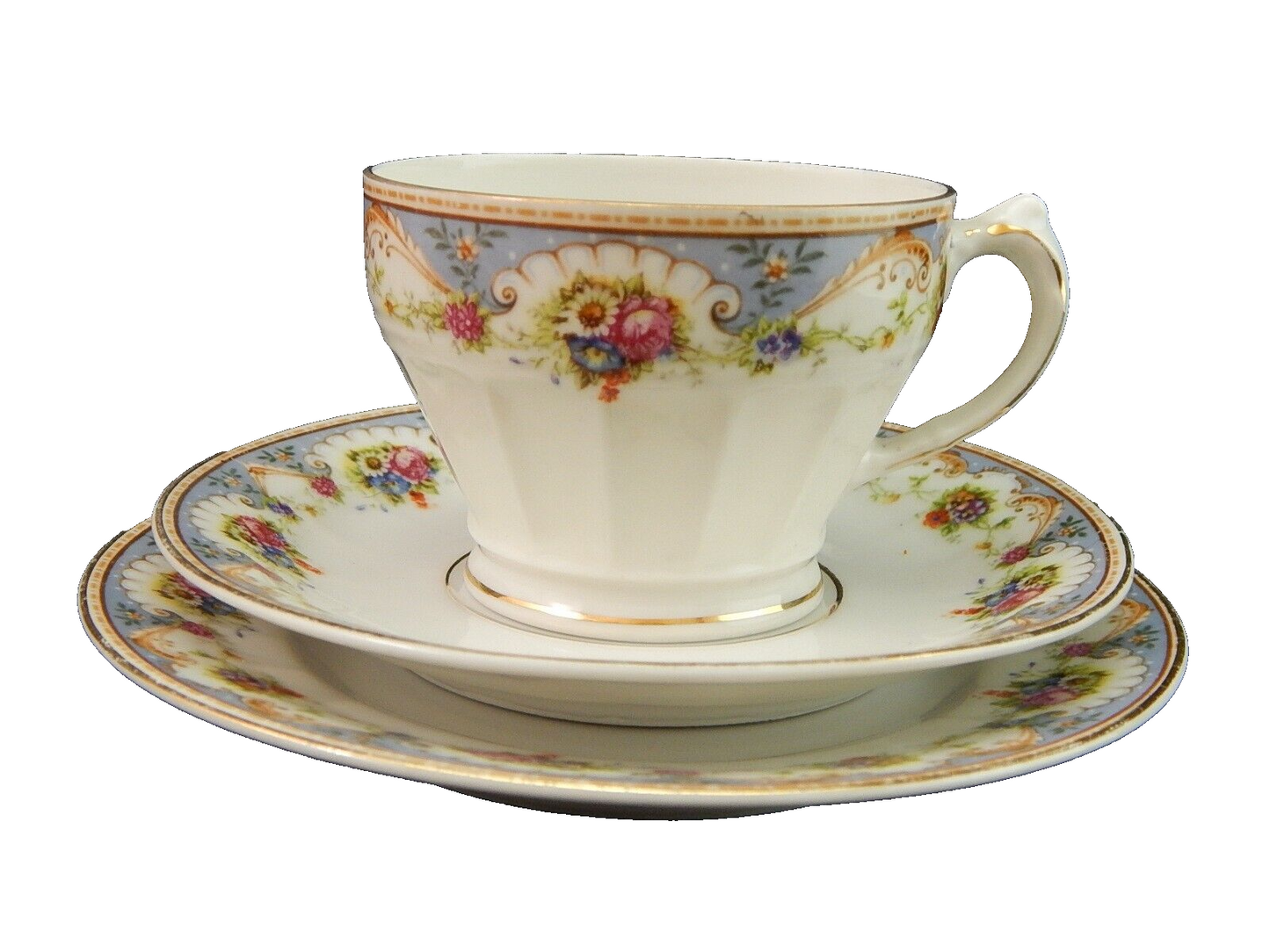 ANTICO ART DECO TRIO TAZZA TE' PORCELLANA CARL TIELSCH ALTWASSER SILESIA 1930